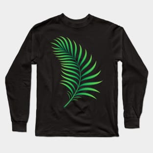 Night tropical pattern. Acid palm leaves Long Sleeve T-Shirt